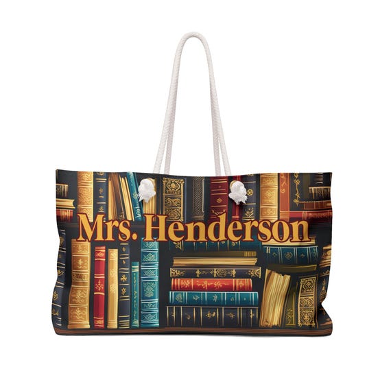 Booklover Weekender Bag With Free Personalization | Library Bookshelf Design, Readers Gonna Read