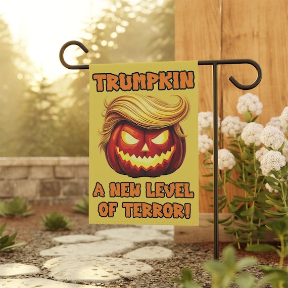 Funny Trumpkin Jack O Lantern Flag | Halloween Yard Banner