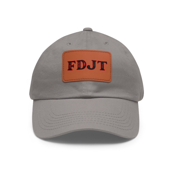 Resistance Style: FDJT Protest Hat with Bold Leather Patch - Anti Trump Hat With Rectangular Patch - Not My President