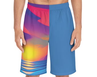 Boardshort zonsondergang oceaanlandschap | Sneldrogende zwembroek