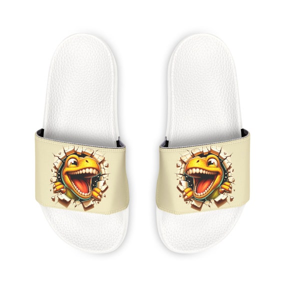 Chibi Dinosaur TRex Youth Removable-Strap Sandals - Comfortable SanSdals For Kids - Hello Summer, 4th Of July, Beach Wear