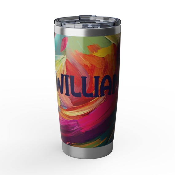 Colorful Paintbrush Art 20oz Tumbler | Vivid Abstract Travel Cup Personalized Free of Charge
