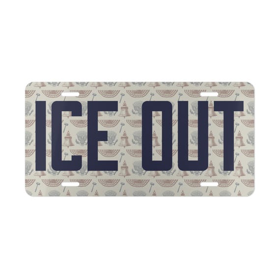 ICE OUT! Vanity Plate | Novelty License Plate, Green Drip Text