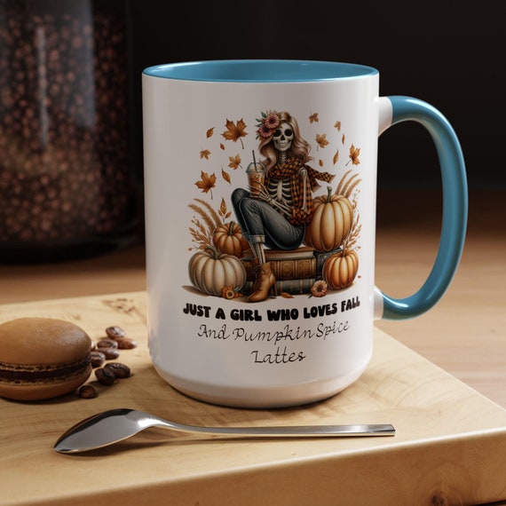 Autumn Vibes Skeleton Mug - Choose from 5 Colors, 2 Sizes for Your Fall Spirit! Pumpkin Spice AF! Great Gift For Lovers Of Fall And Lattes!