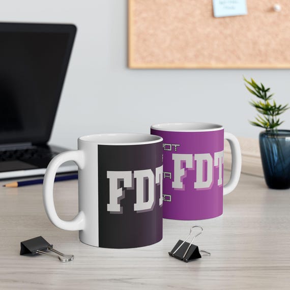 Unique FDT Foxtrot Delta Tango Ceramic Mug In Purple - Unforgettable Gift for Activist Coffee Enthusiasts, Perfect for Birthdays