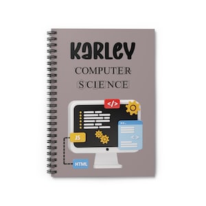 Cuaderno espiral personalizado de informática / Diario de clase personalizado con renglones
