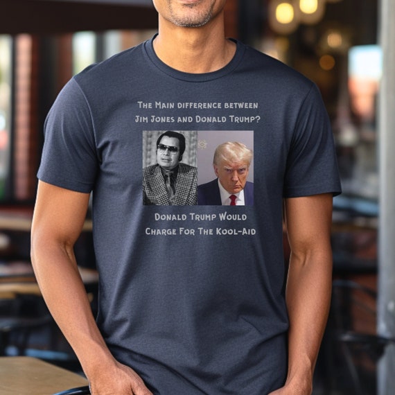 Lock Him Up Anti Trump Shirt - Unisex Softstyle Tee with Trump Mugshot - Political Protest - Anti MAGA Cult