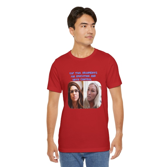 Anti MAGA Anti Trump Shirt - Marjorie Taylor Greene Lauren Boebert American Psycho Unisex Jersey T-Shirt - Lock Him Up T-shirt