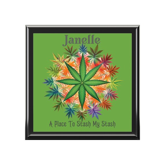 Custom Cannabis Stash Box, Ideal for Cannabis Enthusiasts, Gift for Birthdays, Holidays, and Celebrations, Organizer, Personalized, Weed Art