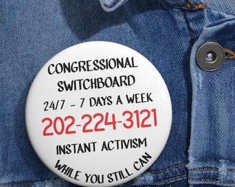 Congressional Switchboard Pin: Political Activist Button