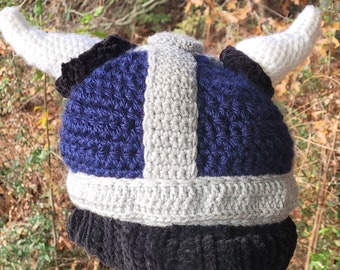 Crochet Viking Helmet Beanie