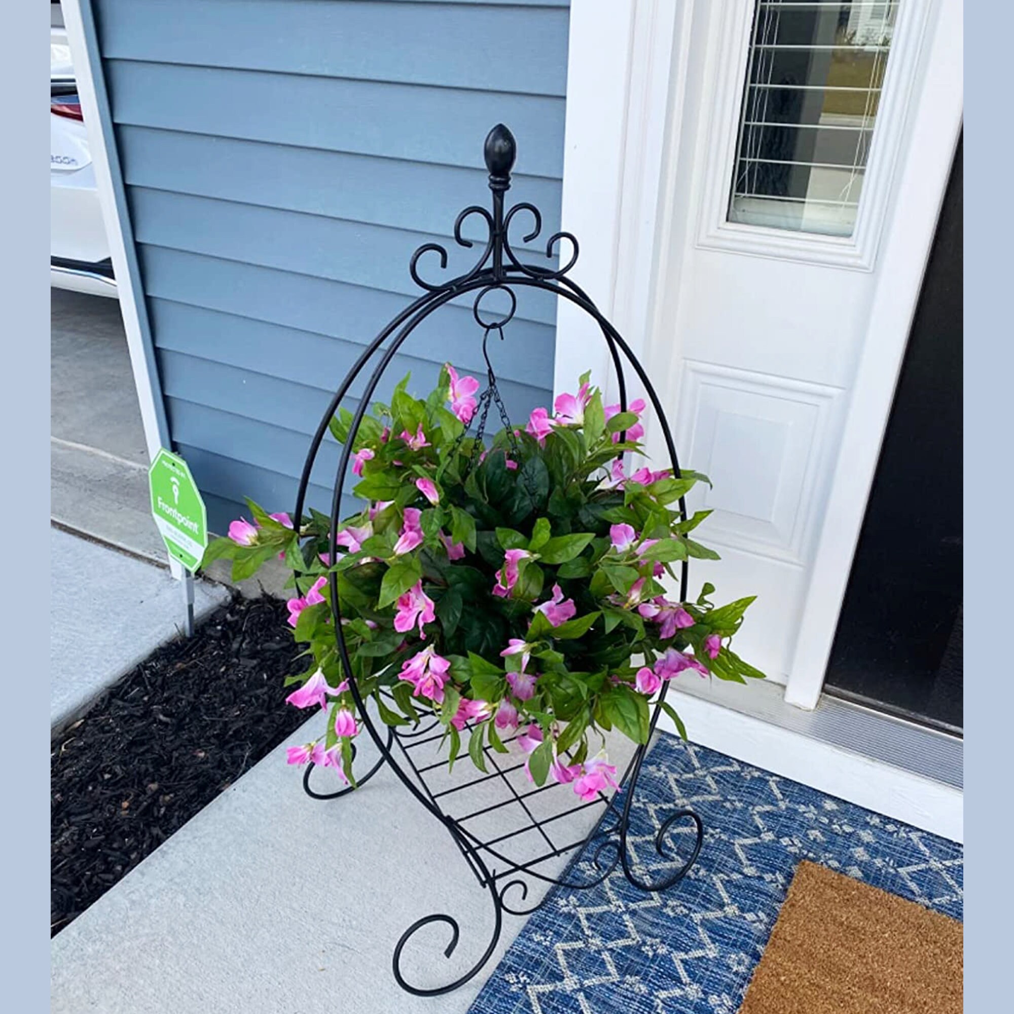 Artificial Flowers Hanging Basket for Outdoor Faux Silk Etsy