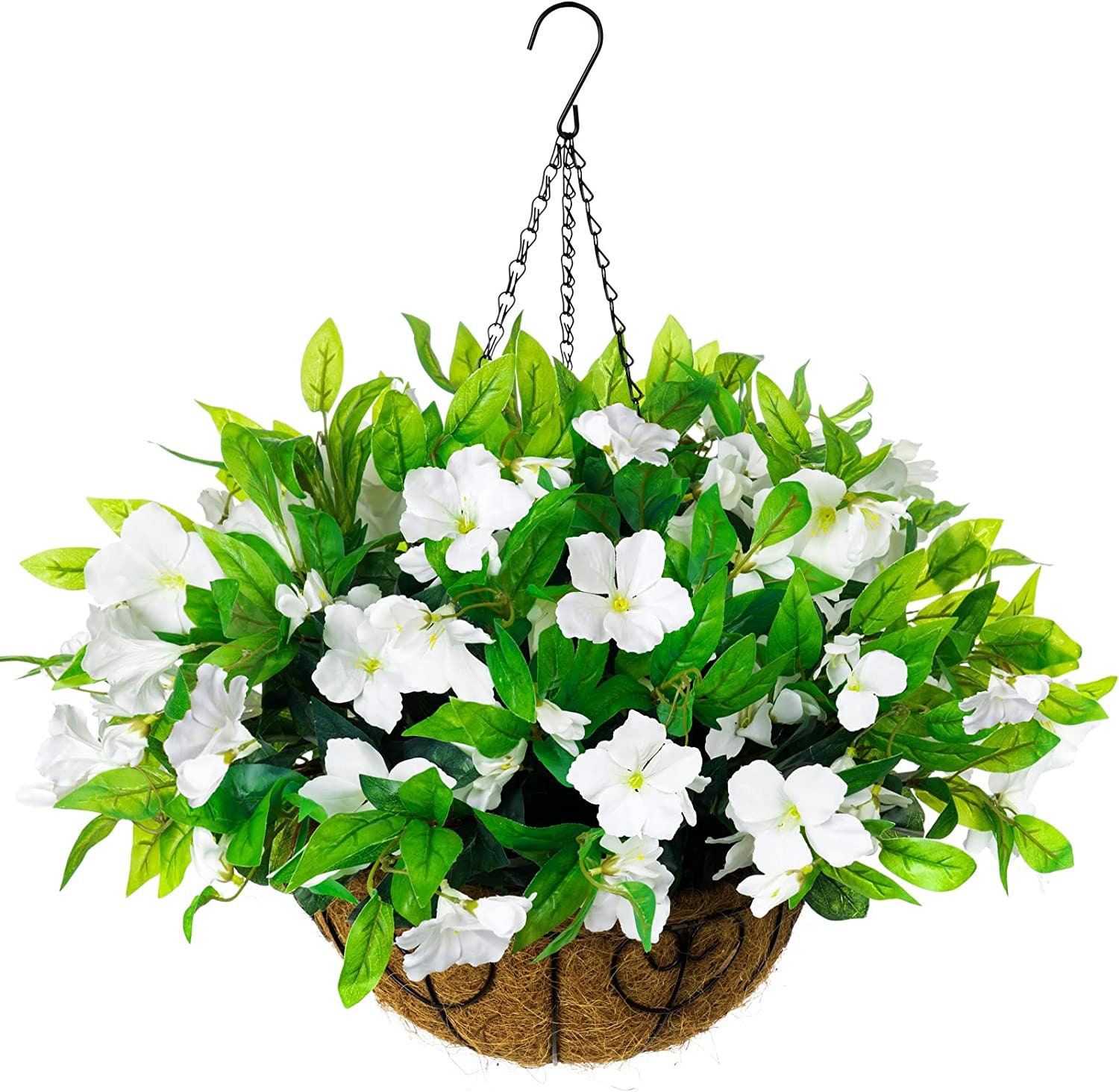 Artificial Flowers Hanging Basket for Outdoor Faux Silk Etsy