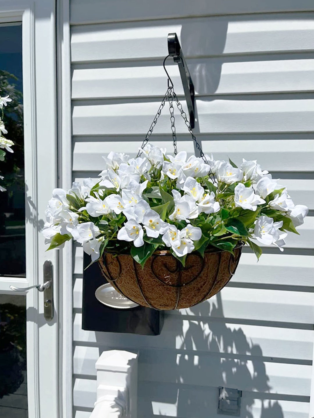 Artificial Flowers Hanging Basket Fake Silk Bougainvillea Etsy