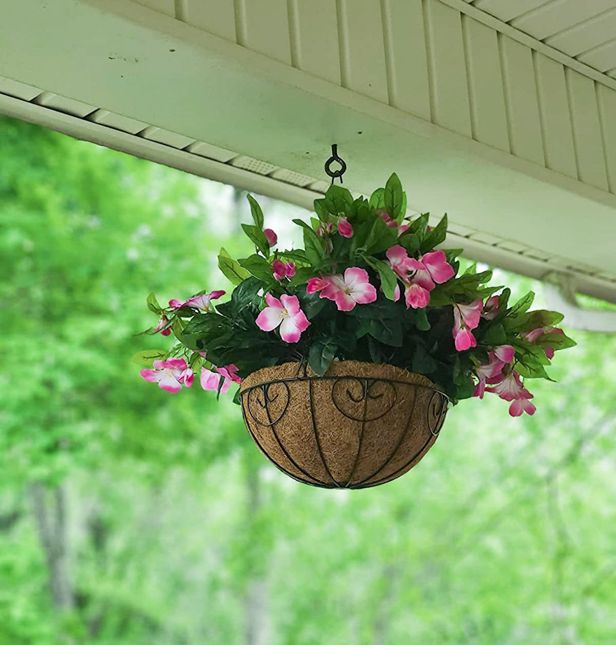 Artificial Flowers Hanging Basket for Outdoor Faux Silk Etsy
