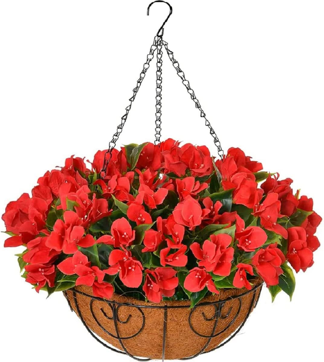 Artificial Flowers Hanging Basket Fake Silk Bougainvillea Etsy
