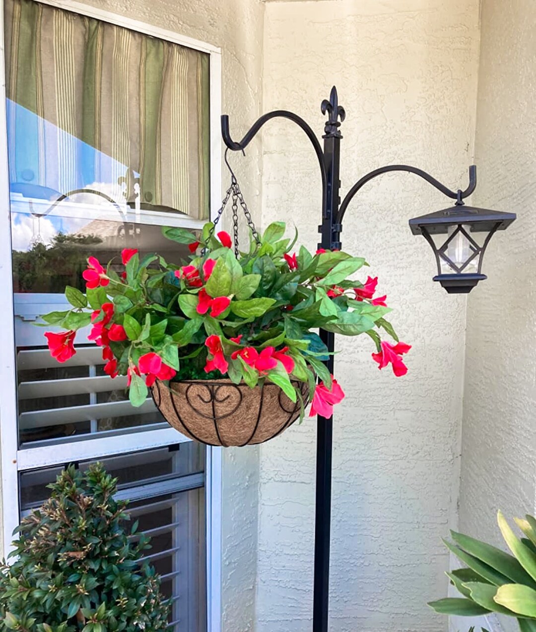 Artificial Flowers Hanging Basket for Outdoor Faux Silk Etsy