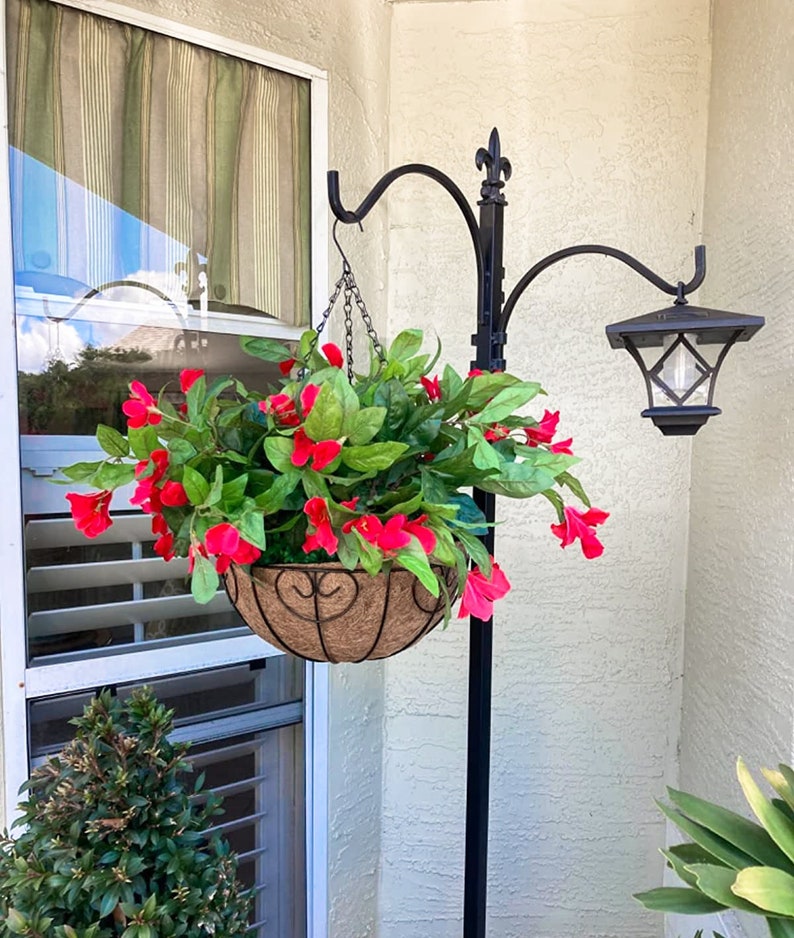 Artificial Flowers Hanging Basket for Outdoor Faux Silk Etsy