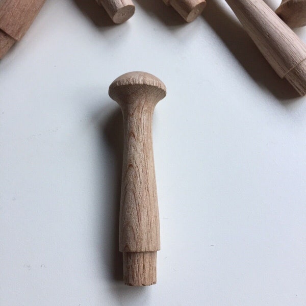 2 Oak Shaker Pegs 2.1/2" (6.5cm long, Medium) Oak Coat Pegs, Coat Hooks, Oak Pegs Oak Cup Pegs. European Oak Personalised Number If Needed