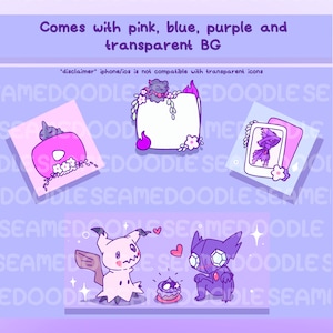 Pode incluir: Conjunto de clipart digital com um esquema de cores rosa, azul e roxo. O conjunto inclui uma moldura rosa e branca com um bot&atilde;o de reprodu&ccedil;&atilde;o, uma moldura branca com acentos florais, uma moldura rosa e branca com um personagem de bruxa e dois personagens de desenhos animados, um rosa e outro roxo, com um bolo.