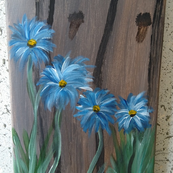 Kornblumen, Acryl, Leinwand, Gemälde, Blume, Natur