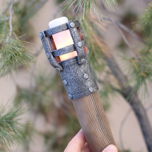 LED Flame Torch: Medieval LARP Cosplay Prop, Handmade
