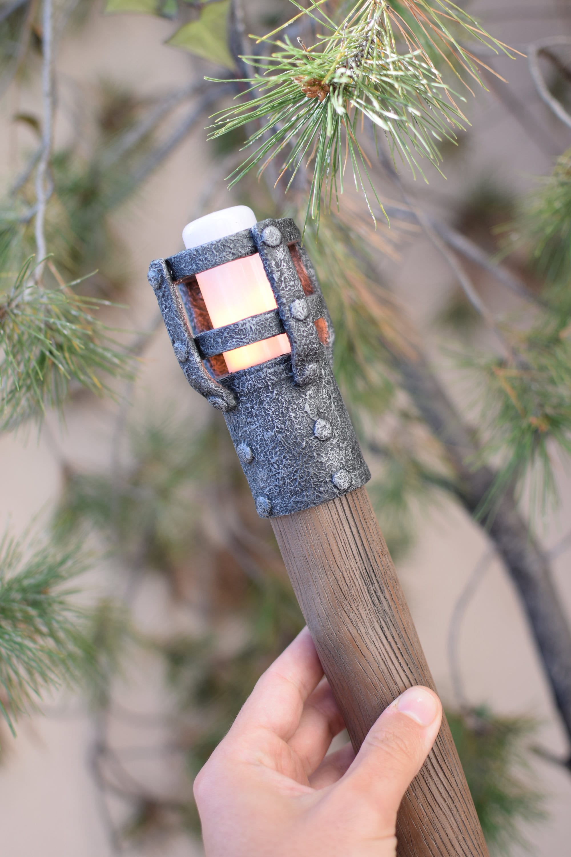 Torch, LARP, Medieval, Cosplay accessory, Prop, Led Light, Flame Lantern, Decoration, Tools, Magic Light, Costume, Medieval Armor, Halloween