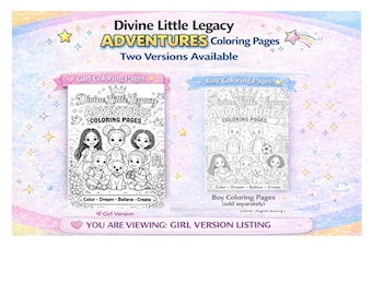 Páginas para colorear de la Niña Divina del Legado / Actividad de Afirmaciones Positivas (Descarga digital)