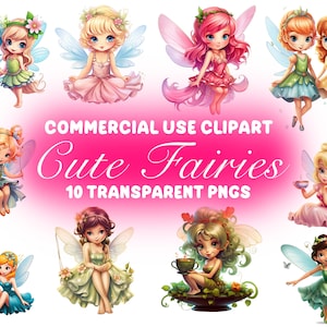 10 Forest Fairy Clipart, Magical Fairies Clipart PNG, Garden fairies clipart, Digital download, Scrap Booking, Fantasy Fairy, Pixie Clipart