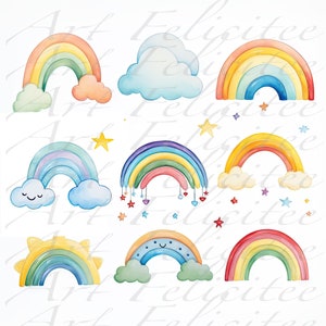 150+ Rainbows Clipart Bundle, Clouds Clipart, Transparent Clipart PNG, Stars Clipart, Clipart Boho Rainbow png, Instant Digital Download PNG