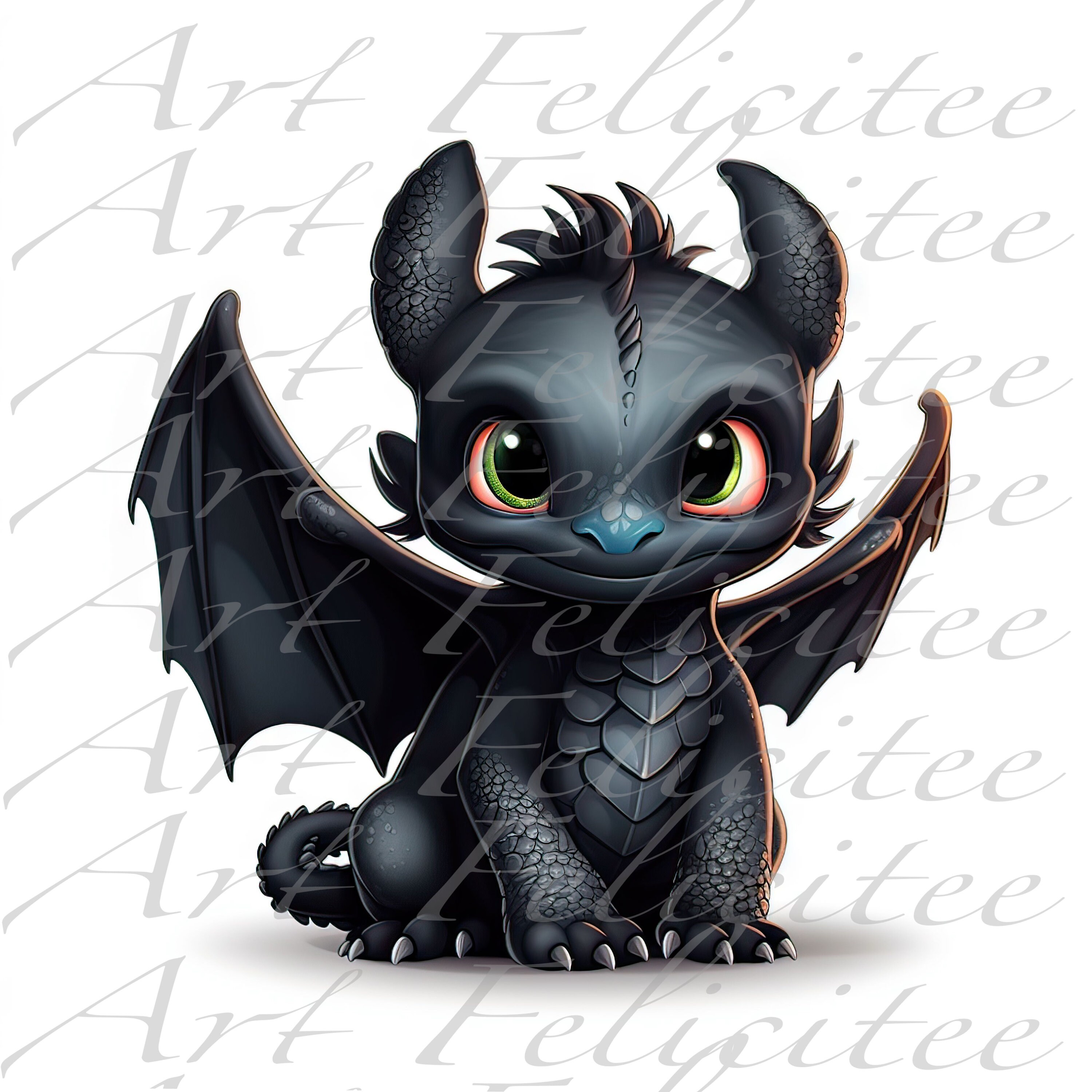 10pc Dragons Clipart Flying Dragon PNG Cute Dragon Fantasy - Etsy