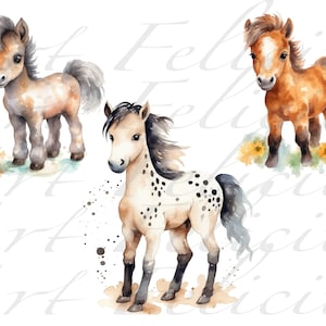 25 Watercolor Horses Clipart Bundle, Farm Horses Clipart, Commercial Use, Farm Animals Clipart, Scrap book, Horse Stickers, Instant Download