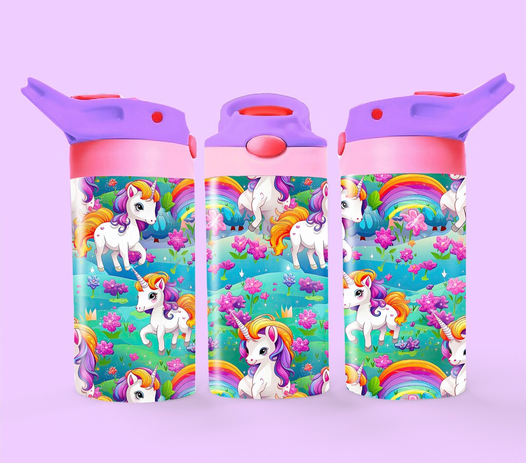 Unicorn Tumbler Wrap 12oz Kids Flip Top Sippy Cup Tumbler Wrap, 12oz ...