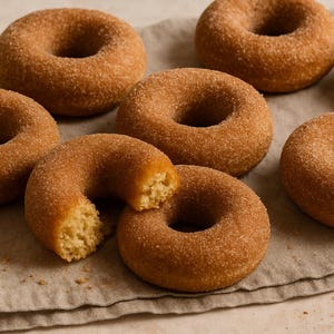Cinnamon baked donut recipe PDF | Easy oven donuts printable | Fall breakfast treat | No fry donut recipe card | Digital baking download