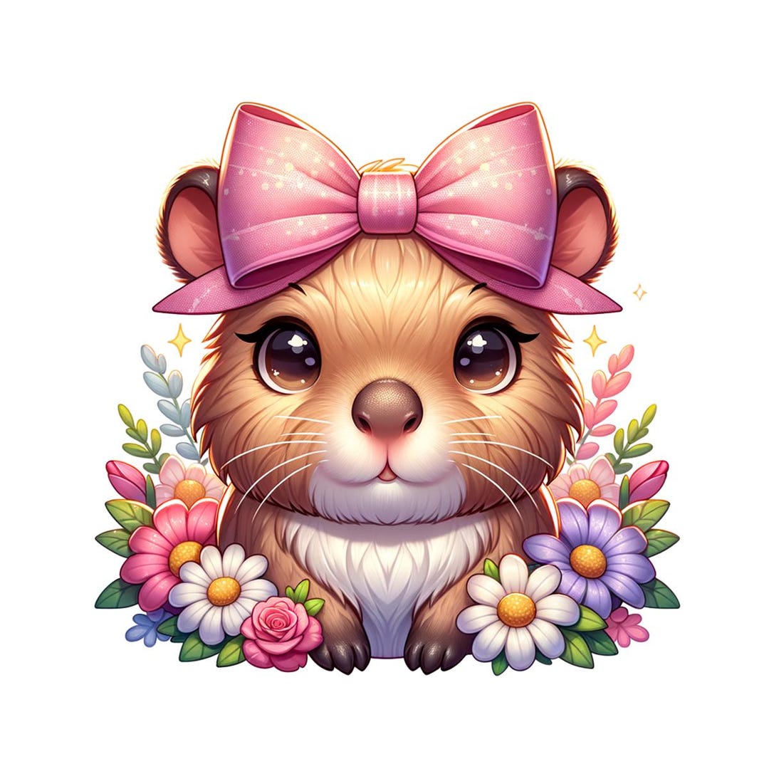 Capybara With Coquette Bow Capybara Png Capybara Clipart Animals With ...