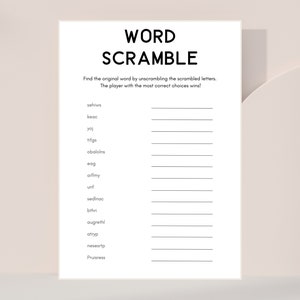 Birthday Word Scramble | Birthday Games | Printable Birthday Scramble for Kids and Adults | Fun Party Games