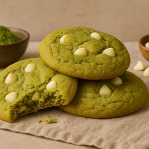Matcha weiße Schokoladenkekse Rezept PDF | Einzigartiges weiches Keksrezept | Einfaches druckbares Dessert | Sofort Download erhältlich