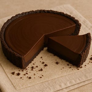 Chocolate ganache tart recipe printable | Rich no-bake chocolate dessert | Easy PDF recipe | Instant download | Tart gift for bakers