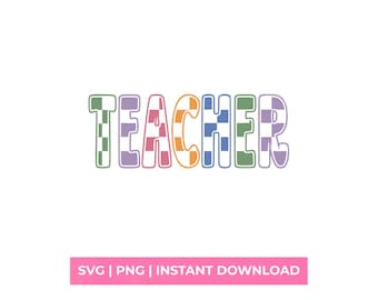 Pastel leraar SVG retro geruit shirtontwerp schoolsublimatie, png