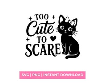 To Scare SVG, Black Cat Halloween Shirt Design, Funny Kitty Sublimation, Cricut