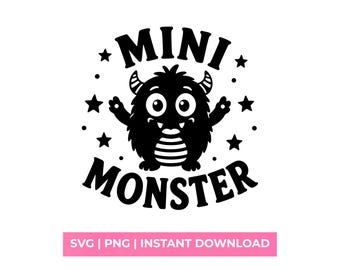 Mini Monster SVG, Halloween Matching Shirt Design,  Monster PNG, Cricut