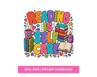 Leer es autocuidado PNG Diseño de camiseta retro para amantes de los libros Gráfico de sublimación