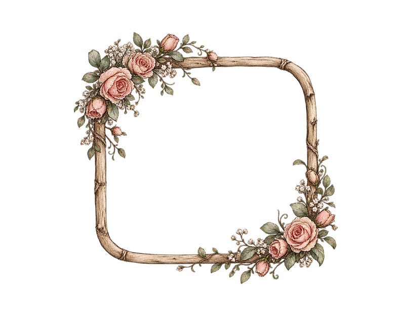 10 Rose Wedding Thank You Borders PNG Clipart, Wedding Illustrations ...