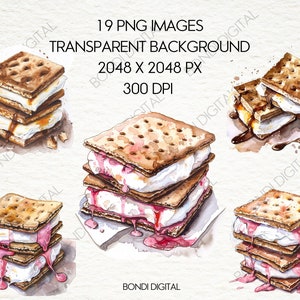 Watercolor S'mores Clipart | PNG Format for Commercial Use, Instant ...