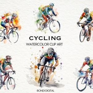 Aquarel fietsen clipart | PNG-formaat voor commercieel gebruik, direct downloaden, 19 transparante afbeeldingen | Sport clipart | Fietsen clipart