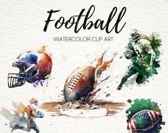 ClipArt de futebol em aquarela - formato PNG para uso comercial - download instantâneo