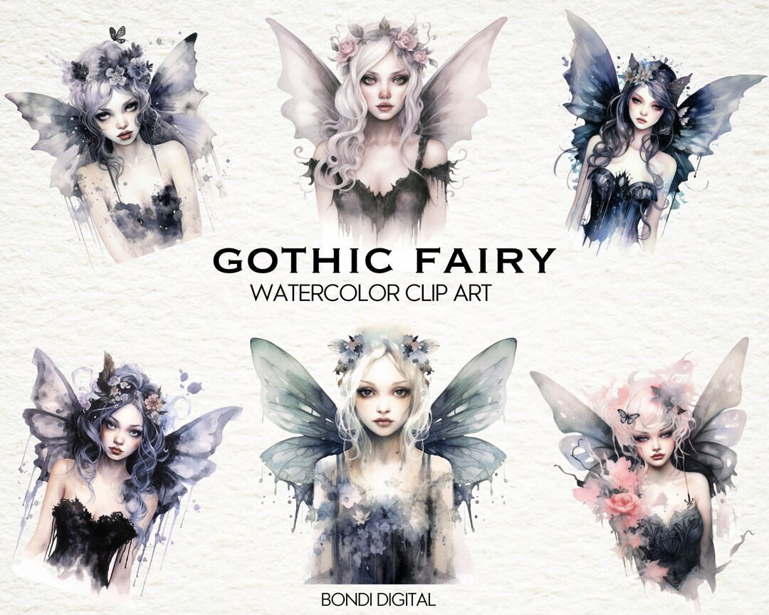 Watercolor Gothic Fairy Clipart | PNG Format for Commercial Use ...