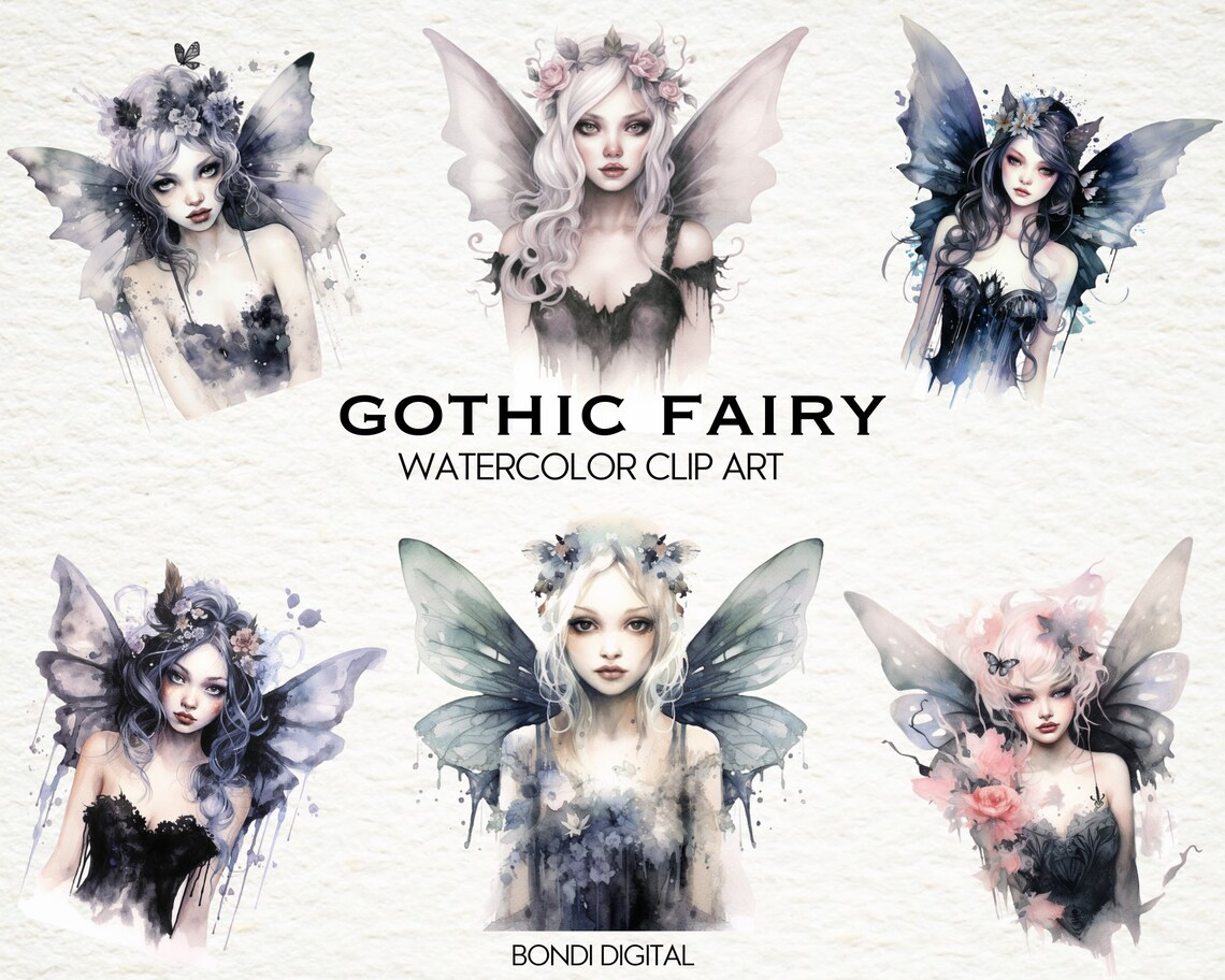 Watercolor Gothic Fairy Clipart | PNG Format for Commercial Use ...