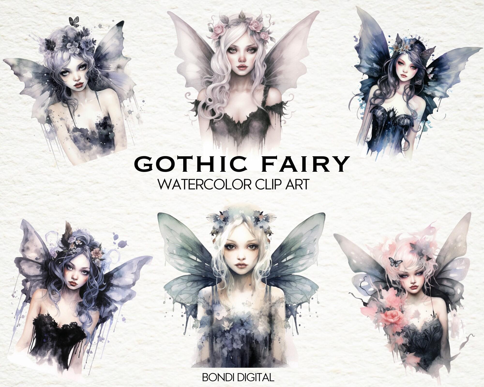 Watercolor Gothic Fairy Clipart | PNG Format for Commercial Use ...