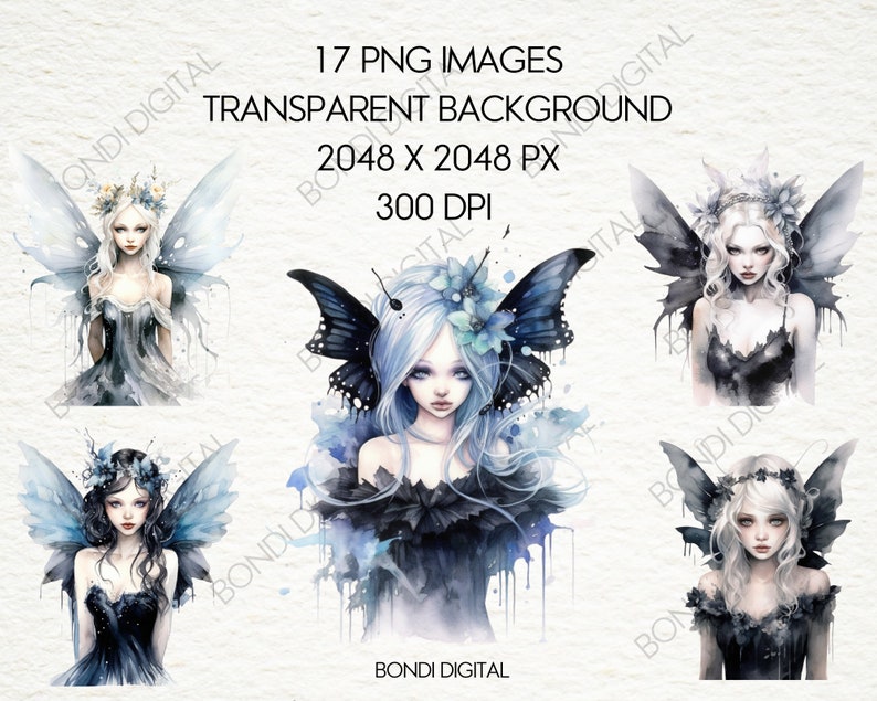 Watercolor Gothic Fairy Clipart | PNG Format for Commercial Use ...